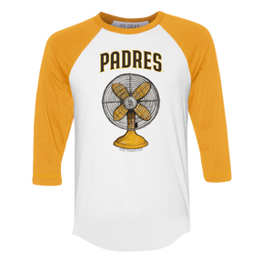 San Diego Padres Fan 3/4 Gold Sleeve Raglan