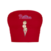 Philadelphia Phillies Triple Scoop Crop Tube Top