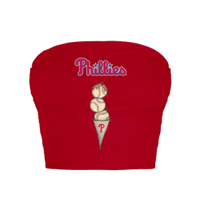 Philadelphia Phillies Triple Scoop Crop Tube Top