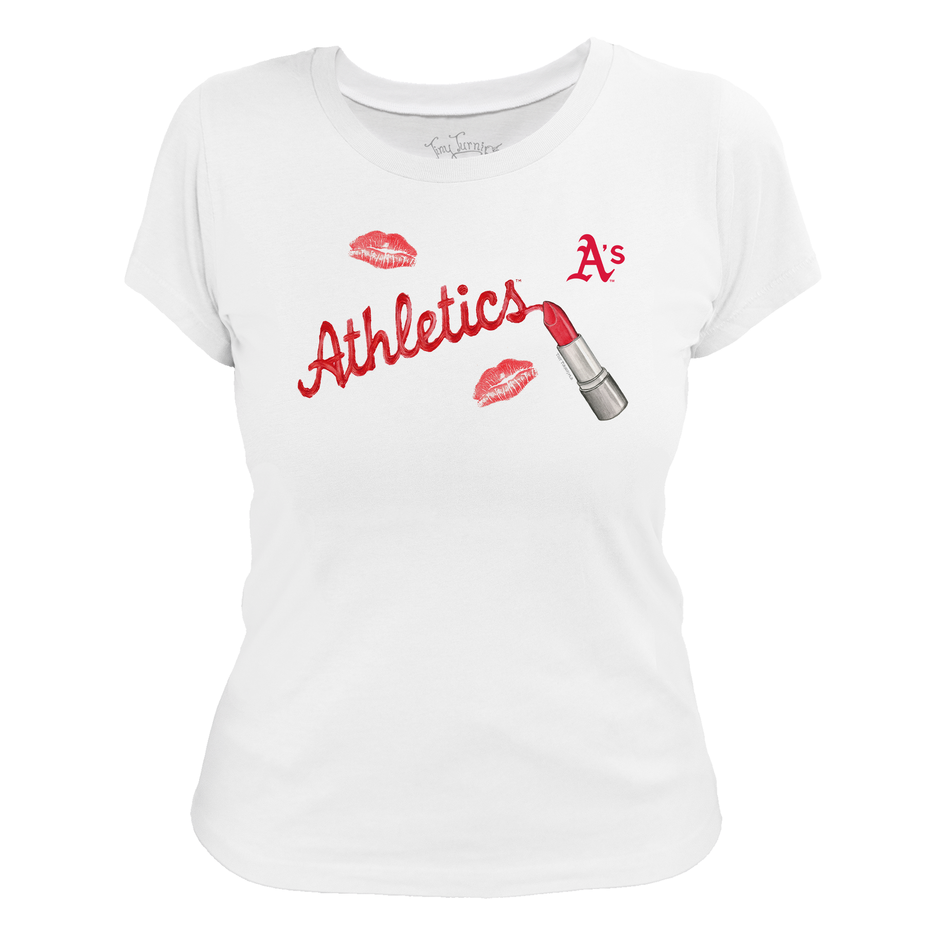 Oakland Athletics Lipstick Women's Tee Shirt - Tiny Turnip