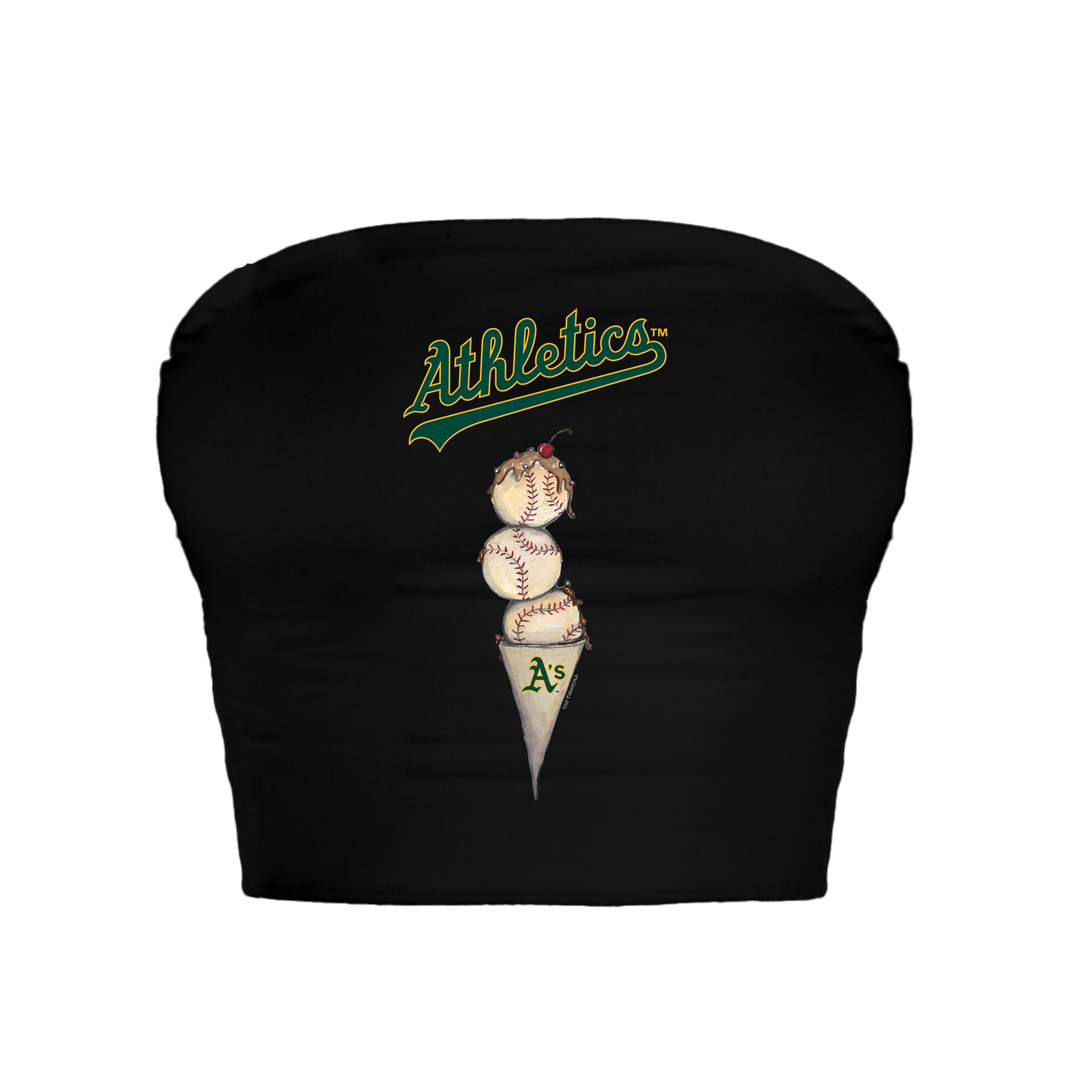 Oakland Athletics Triple Scoop Crop Tube Top