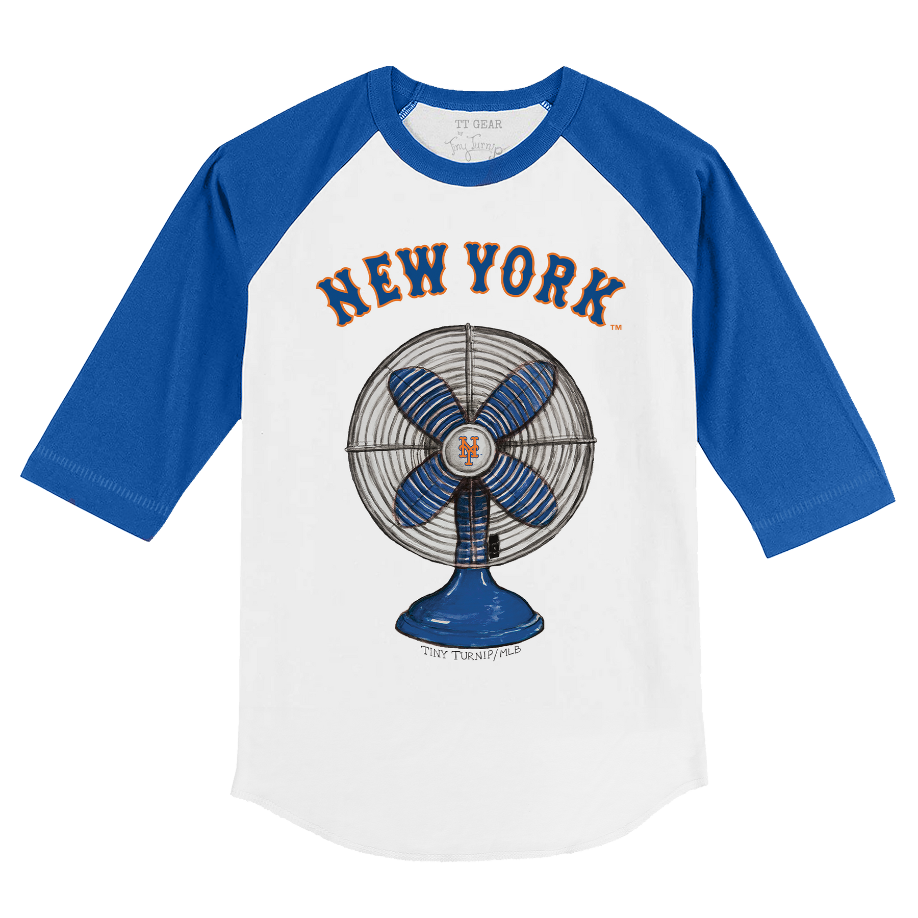 New York Mets Fan 3/4 Royal Blue Sleeve Raglan