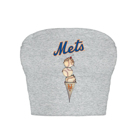 New York Mets Triple Scoop Crop Tube Top