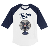 Minnesota Twins Fan 3/4 Navy Blue Sleeve Raglan