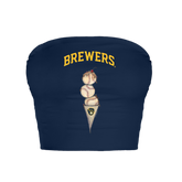Milwaukee Brewers Triple Scoop Crop Tube Top