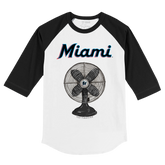 Miami Marlins Fan 3/4 Black Sleeve Raglan