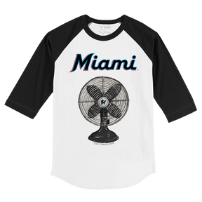 Miami Marlins Fan 3/4 Black Sleeve Raglan