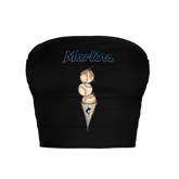Miami Marlins Triple Scoop Crop Tube Top