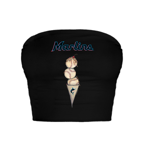 Miami Marlins Triple Scoop Crop Tube Top