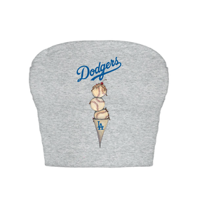 Los Angeles Dodgers Triple Scoop Crop Tube Top