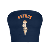 Houston Astros Triple Scoop Crop Tube Top