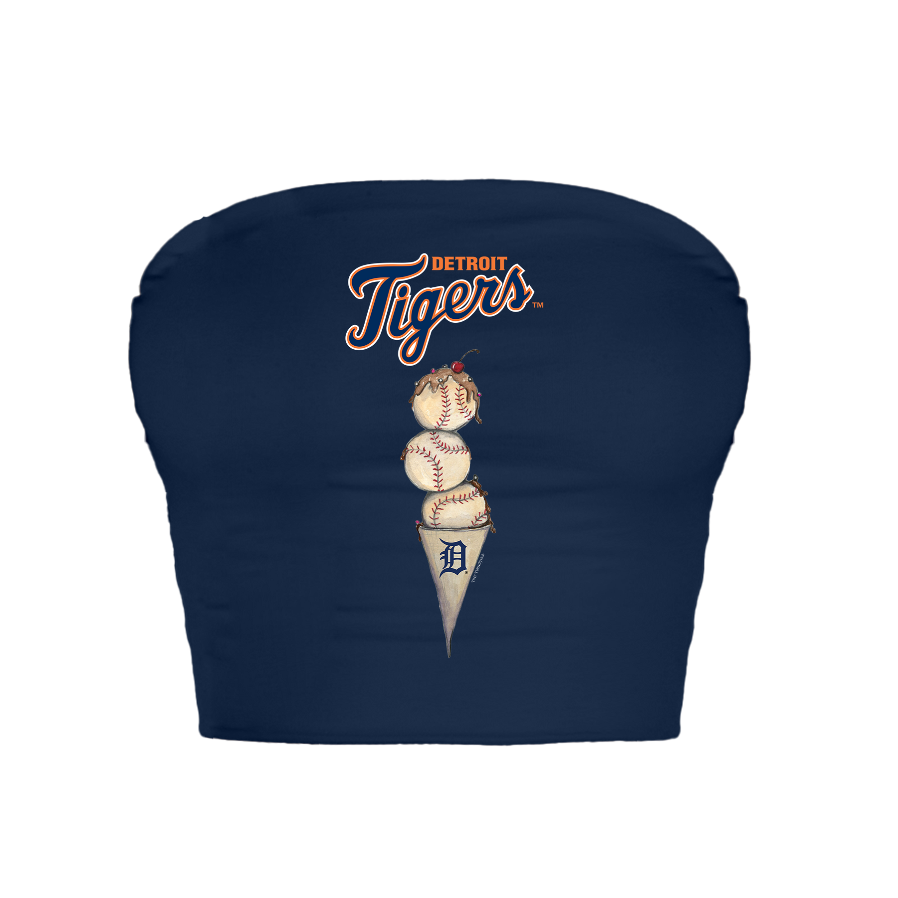 Detroit Tigers Triple Scoop Crop Tube Top
