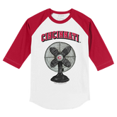 Cincinnati Reds Fan 3/4 Red Sleeve Raglan
