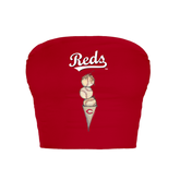 Cincinnati Reds Triple Scoop Crop Tube Top