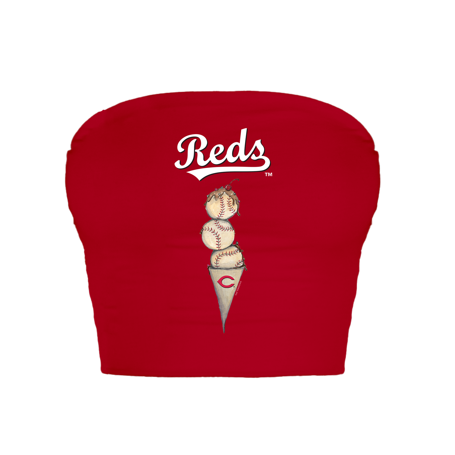 Cincinnati Reds Triple Scoop Crop Tube Top