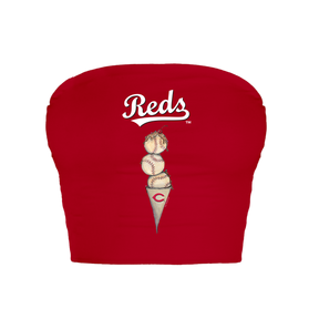 Cincinnati Reds Triple Scoop Crop Tube Top
