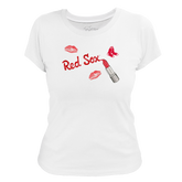 Boston Red Sox Lipstick Women's Tee Shirt - Tiny Turnip