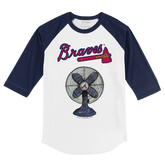 Atlanta Braves Fan 3/4 Navy Blue Sleeve Raglan