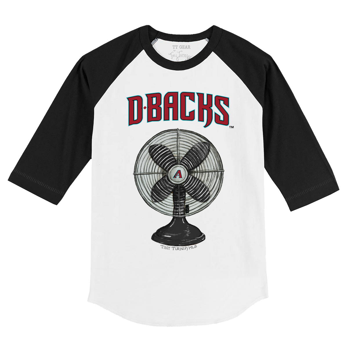 Arizona Diamondbacks Fan 3/4 Black Sleeve Raglan