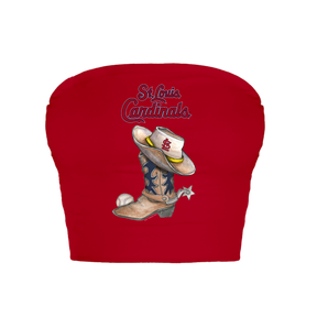 St. Louis Cardinals Cowboy Boot Crop Tube Top