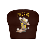 San Diego Padres Cowboy Boot Crop Tube Top