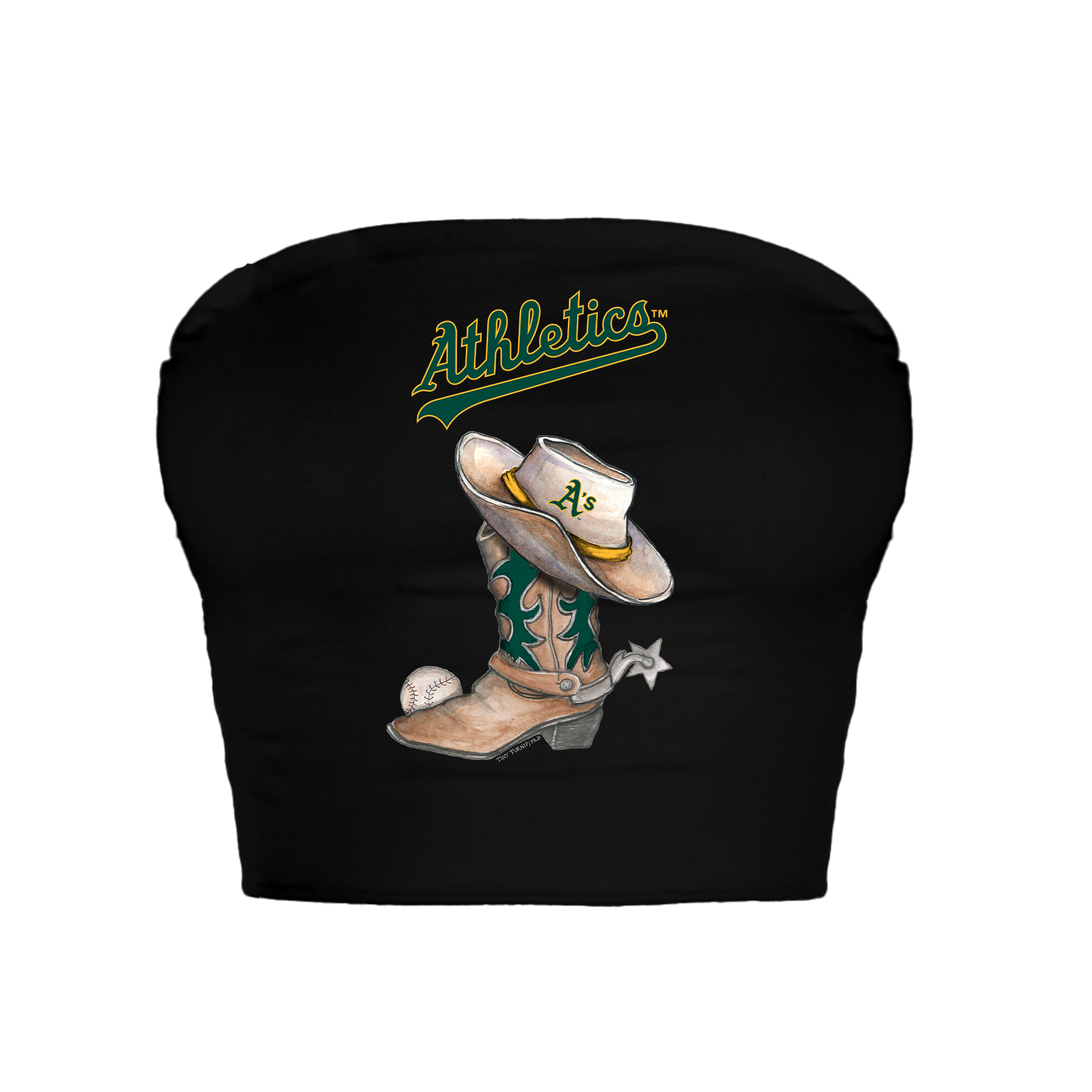 Oakland Athletics Cowboy Boot Crop Tube Top
