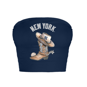New York Yankees Cowboy Boot Crop Tube Top