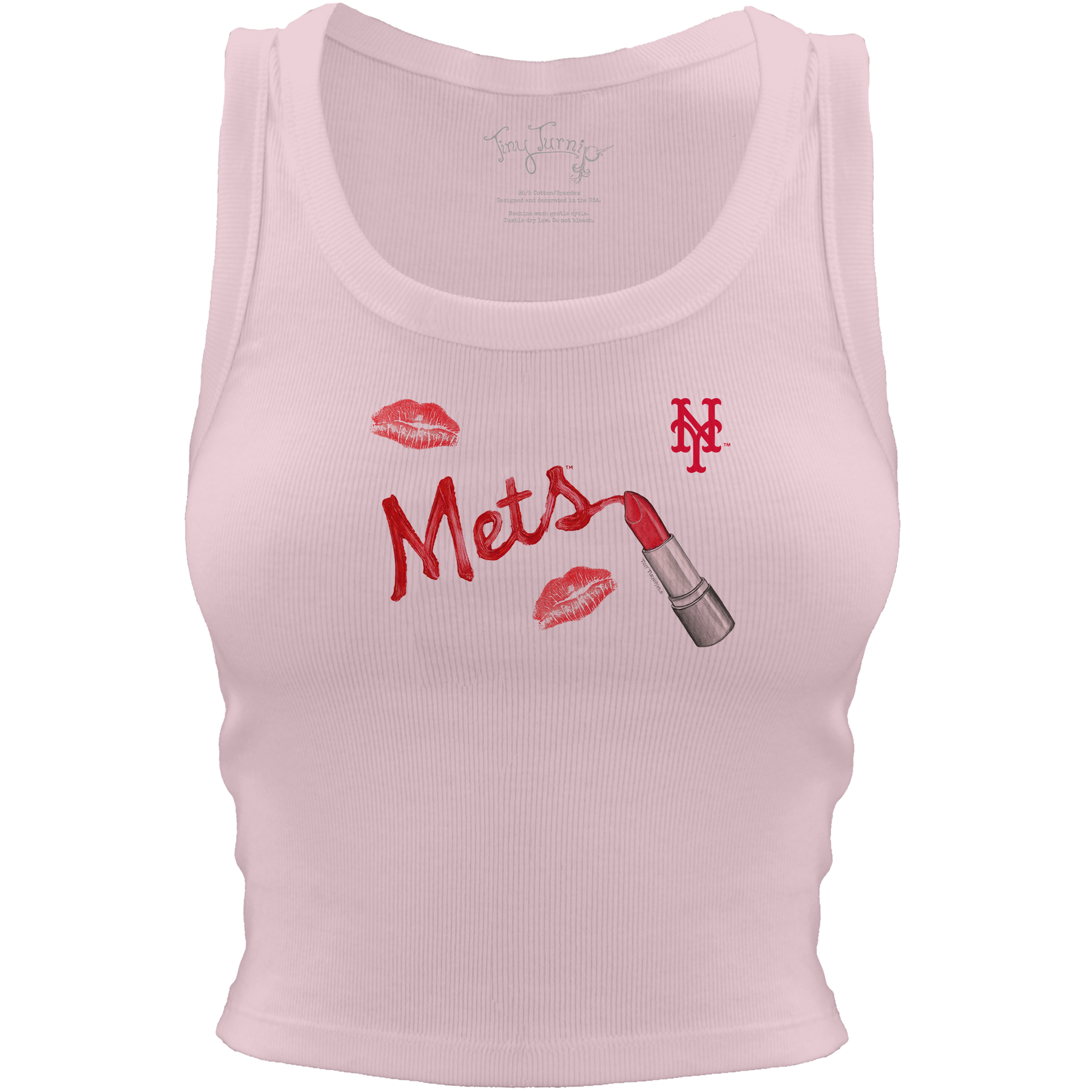 New York Mets Lipstick Crop Tank - Tiny Turnip