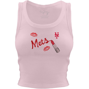New York Mets Lipstick Crop Tank - Tiny Turnip