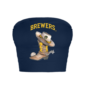 Milwaukee Brewers Cowboy Boot Crop Tube Top