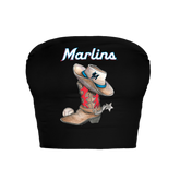 Miami Marlins Cowboy Boot Crop Tube Top