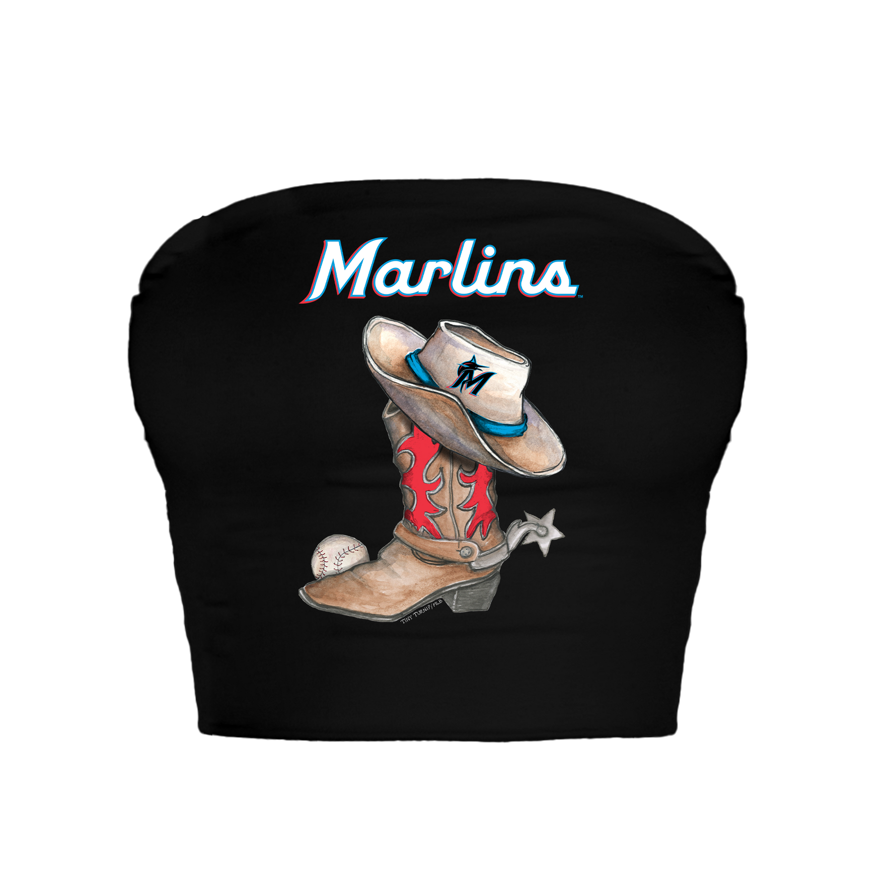 Miami Marlins Cowboy Boot Crop Tube Top