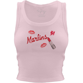Miami Marlins Lipstick Crop Tank - Tiny Turnip