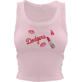 Los Angeles Dodgers Lipstick Crop Tank - Tiny Turnip