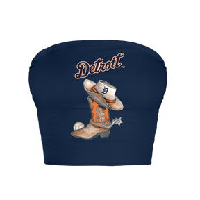 Detroit Tigers Cowboy Boot Crop Tube Top