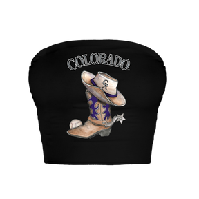 Colorado Rockies Cowboy Boot Crop Tube Top