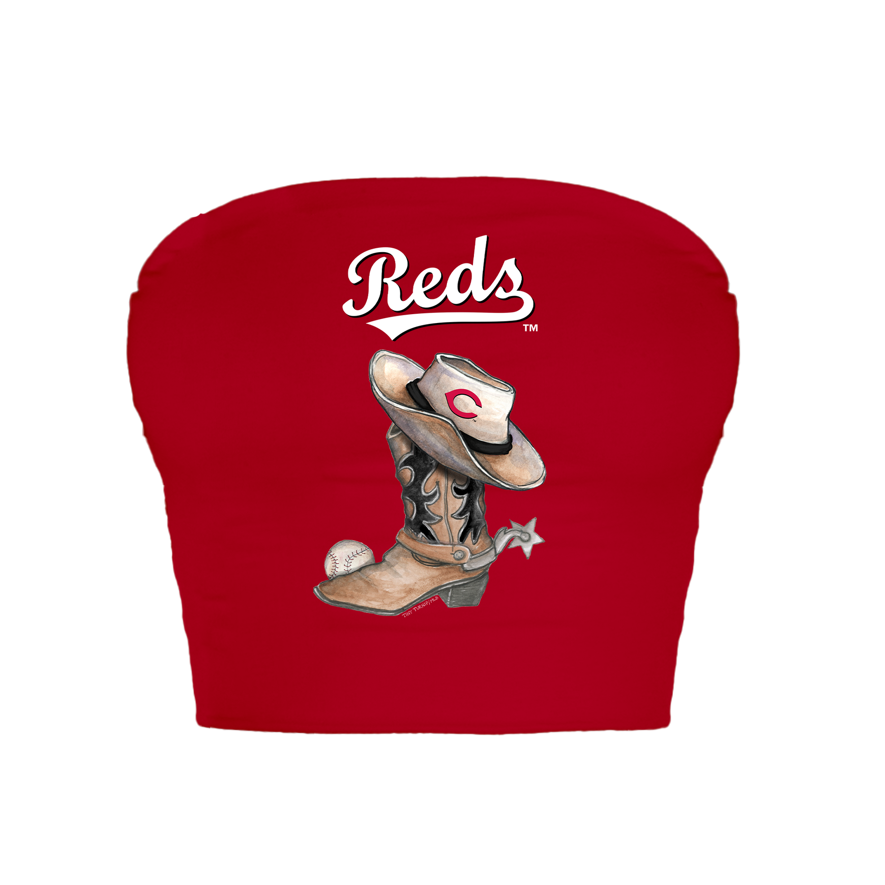 Cincinnati Reds Cowboy Boot Crop Tube Top