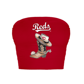 Cincinnati Reds Cowboy Boot Crop Tube Top