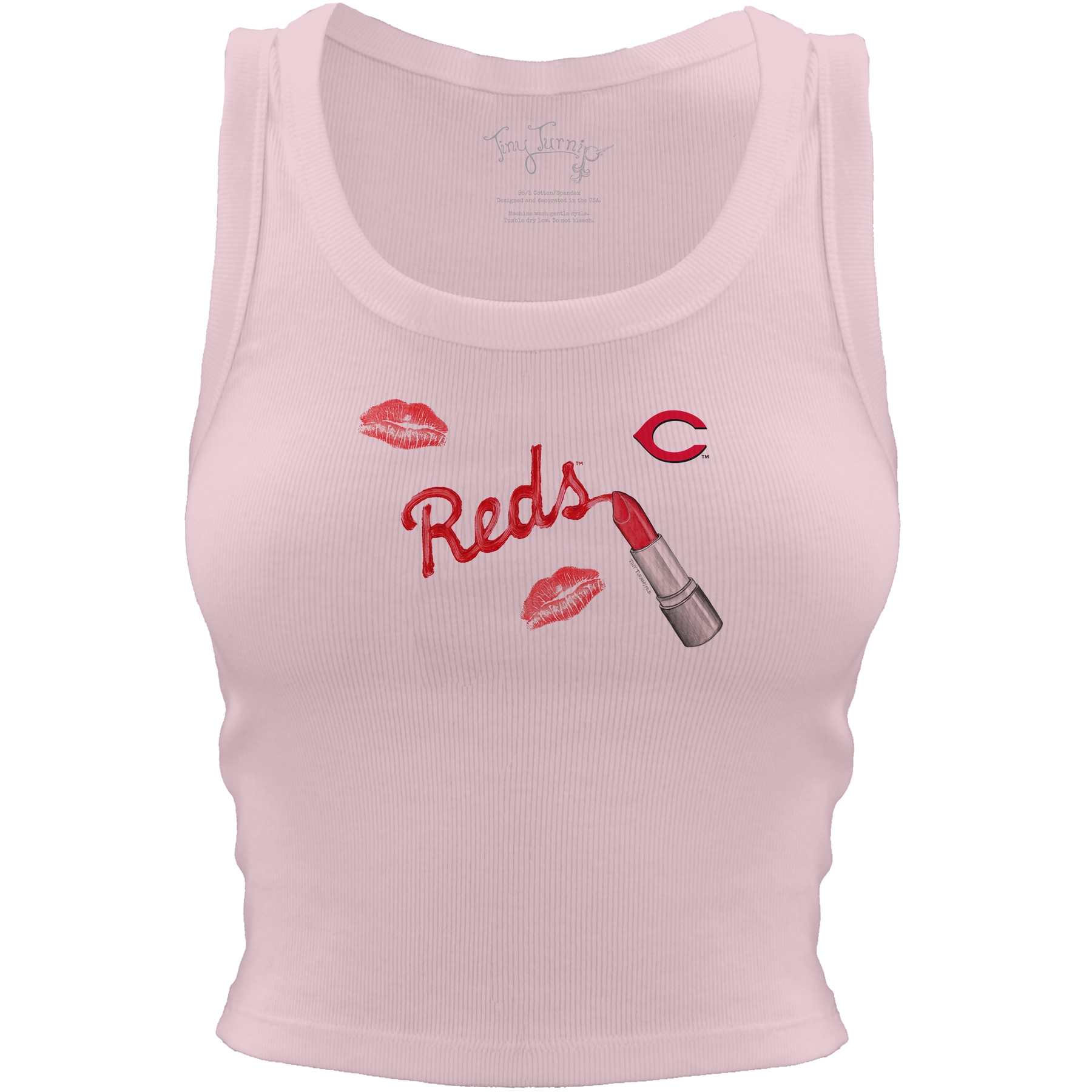 Cincinnati Reds Lipstick Crop Tank - Tiny Turnip