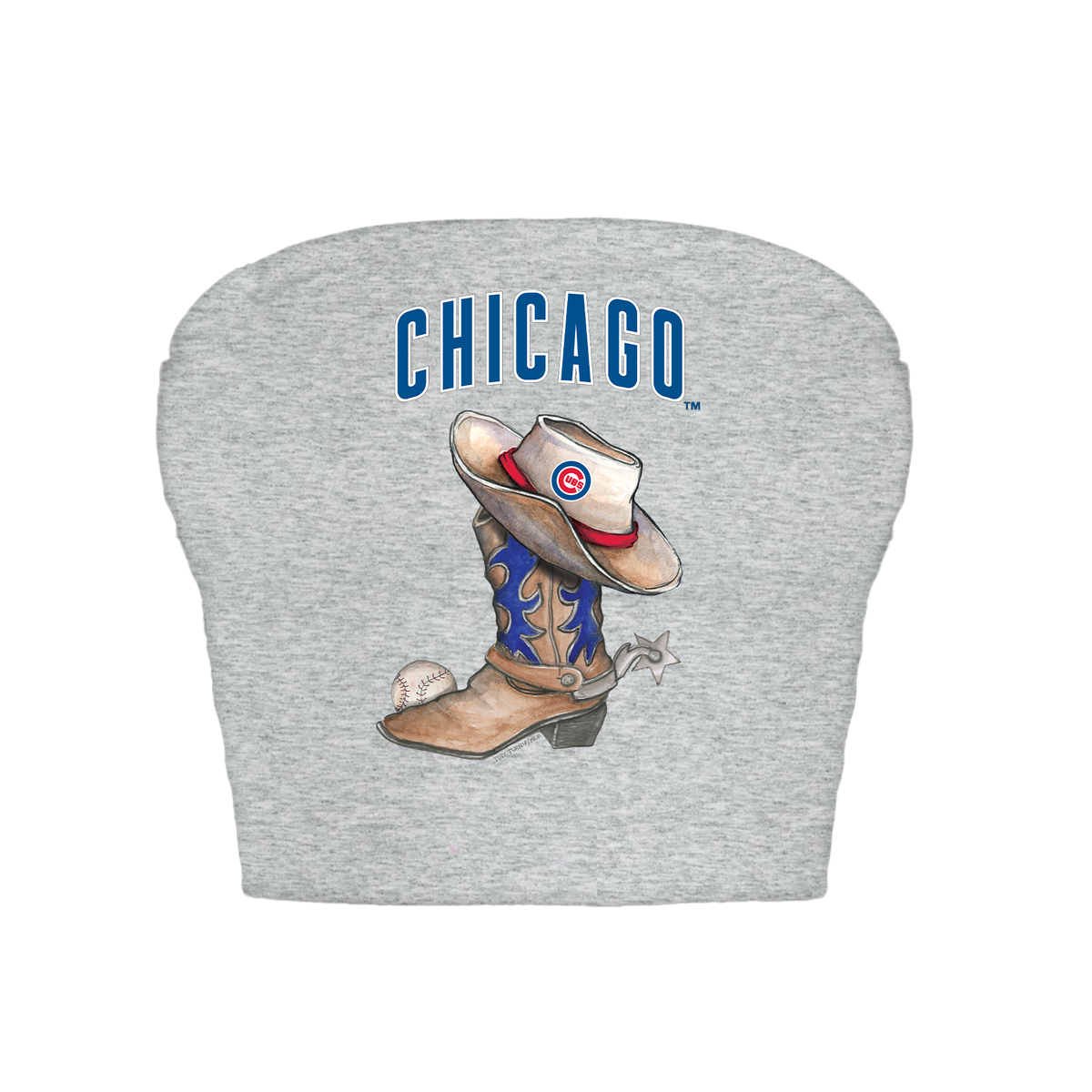 Chicago Cubs Cowboy Boot Crop Tube Top