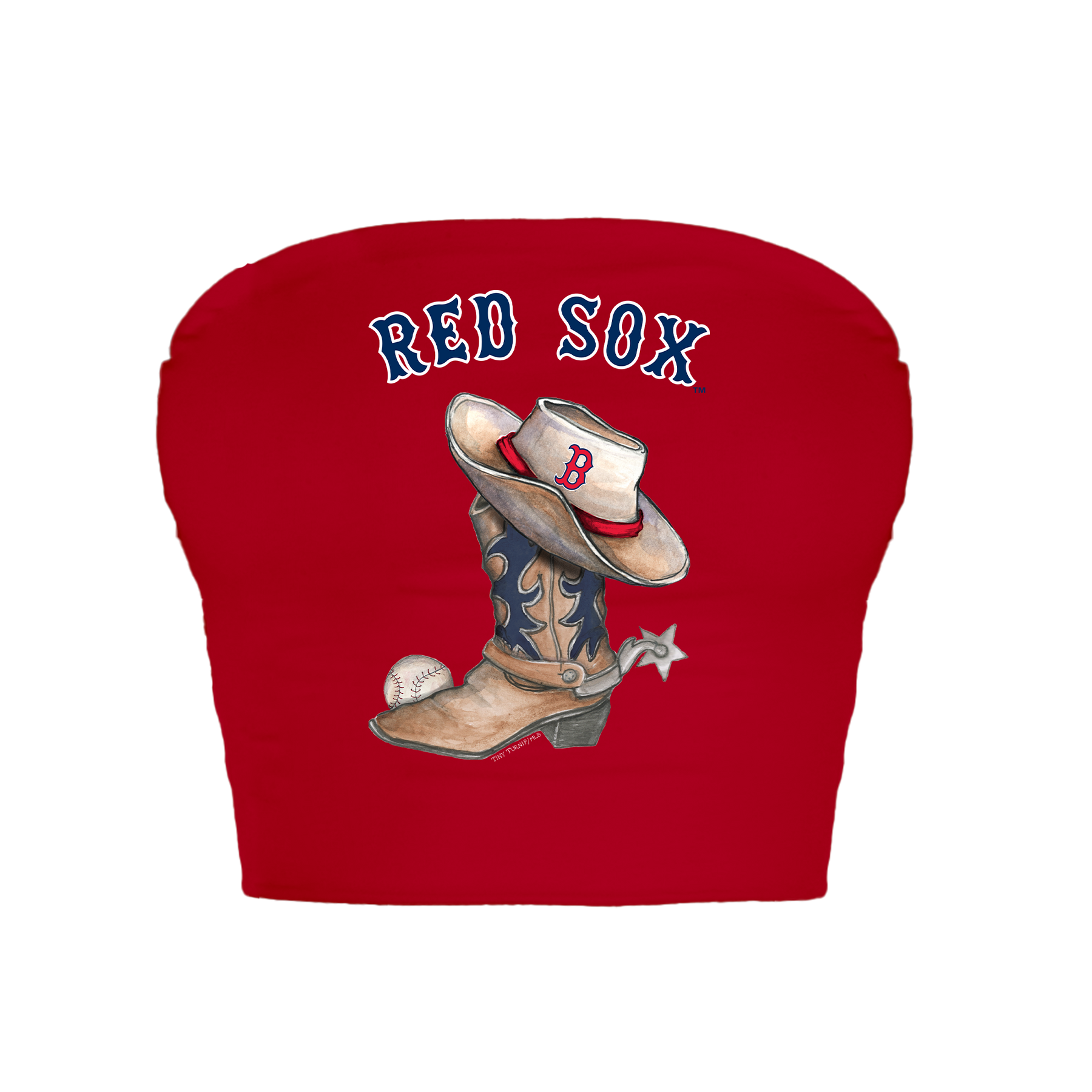 Boston Red Sox Cowboy Boot Crop Tube Top