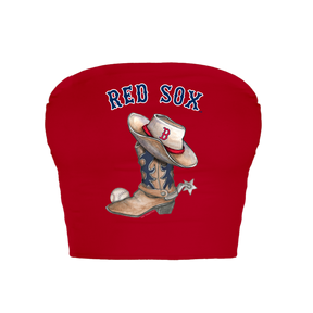 Boston Red Sox Cowboy Boot Crop Tube Top