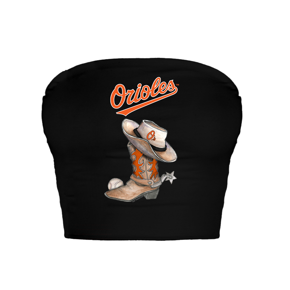Baltimore Orioles Cowboy Boot Crop Tube Top