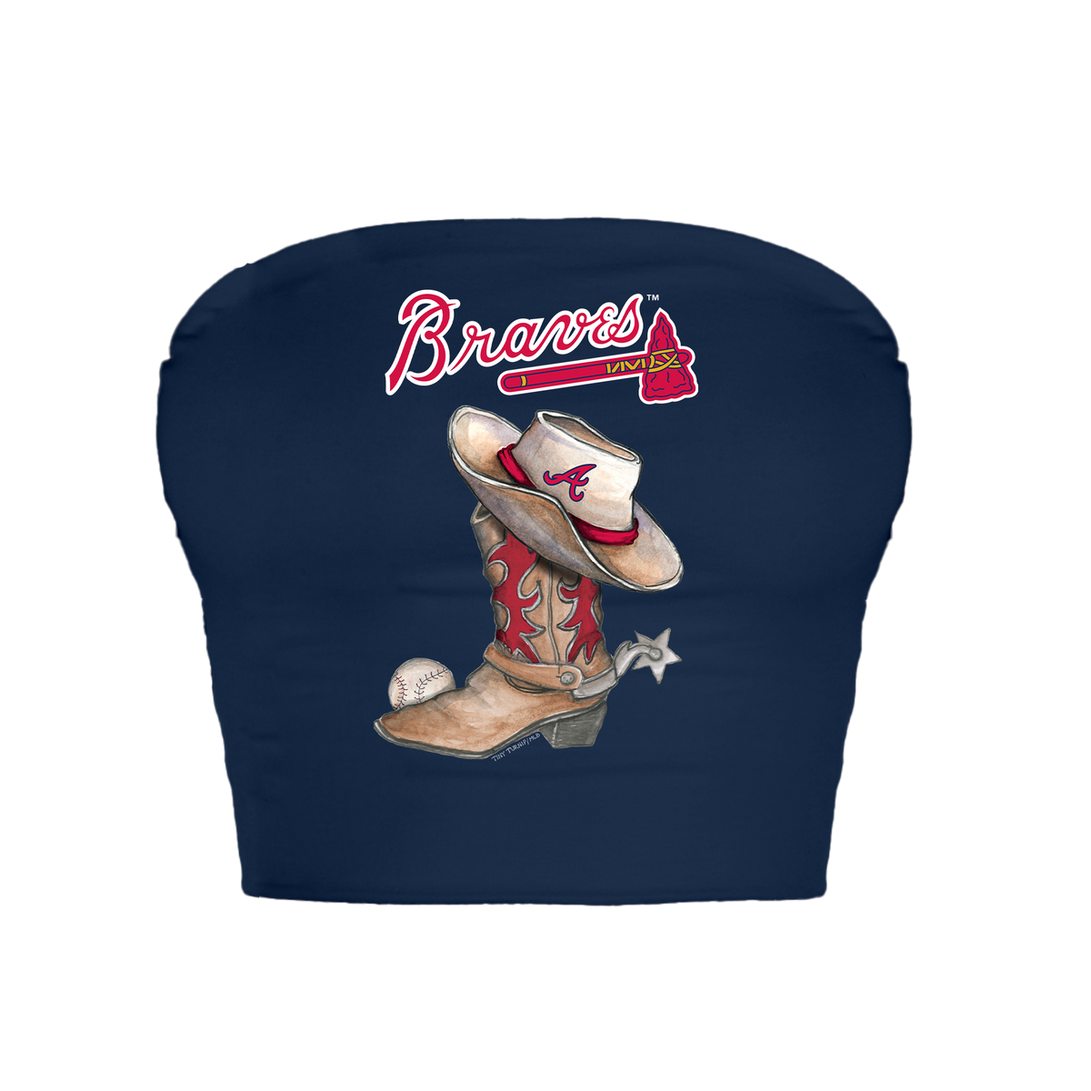 Atlanta Braves Cowboy Boot Crop Tube Top