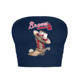 Atlanta Braves Cowboy Boot Crop Tube Top