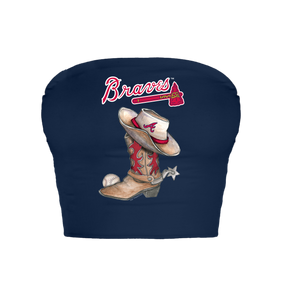 Atlanta Braves Cowboy Boot Crop Tube Top
