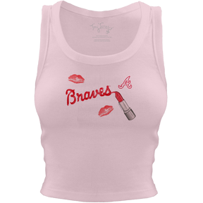 Atlanta Braves Lipstick Crop Tank - Tiny Turnip