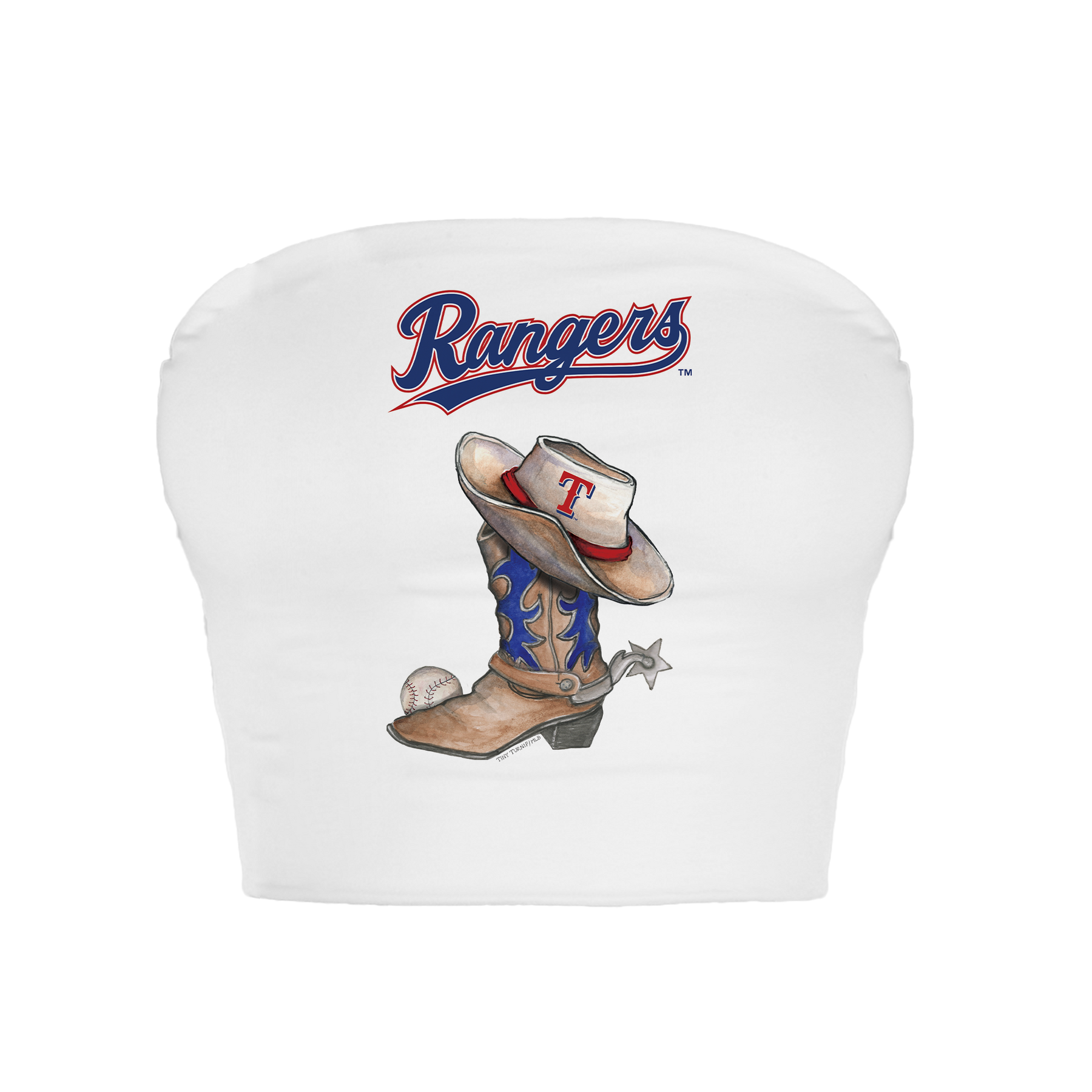 Texas Rangers Cowboy Boot Crop Tube Top