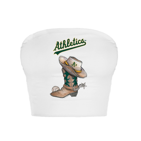 Oakland Athletics Cowboy Boot Crop Tube Top