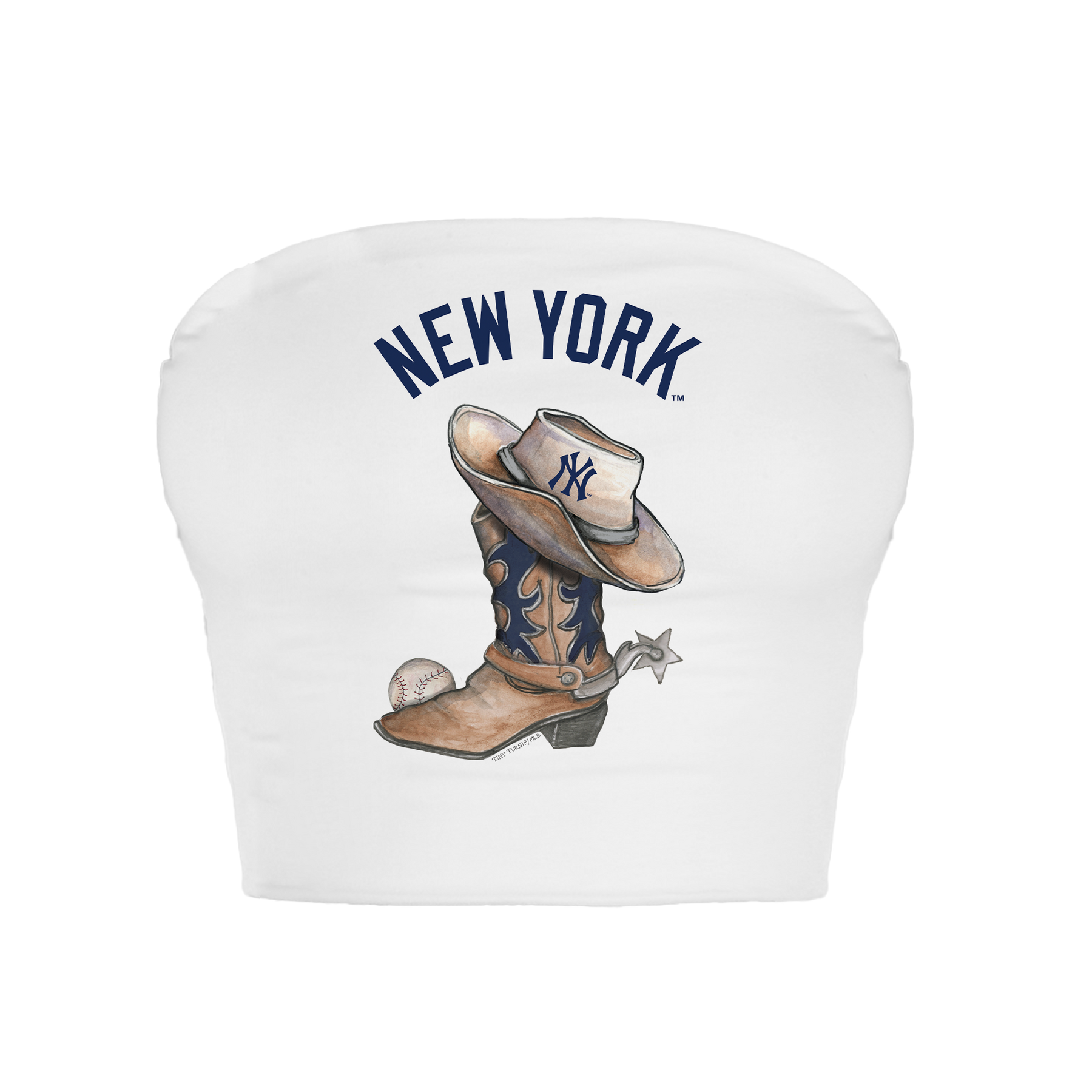 New York Yankees Cowboy Boot Crop Tube Top